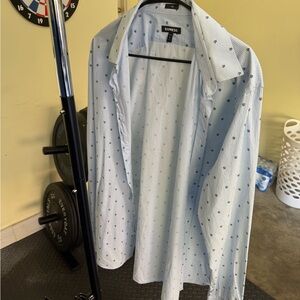 Express Light Blue Patterned Shirt